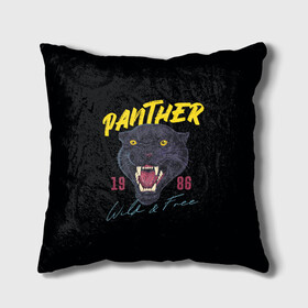 Подушка 3D с принтом Пантера 1986 в Санкт-Петербурге, наволочка – 100% полиэстер, наполнитель – холлофайбер (легкий наполнитель, не вызывает аллергию). | состоит из подушки и наволочки. Наволочка на молнии, легко снимается для стирки | Тематика изображения на принте: 1986 | panther | джунгли | дикая | кошка | пантера