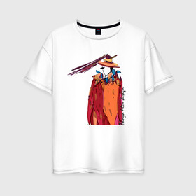 Женская футболка хлопок Oversize с принтом Модница в Санкт-Петербурге, 100% хлопок | свободный крой, круглый ворот, спущенный рукав, длина до линии бедер
 | fashion | арт | мода | рисунок | скетч