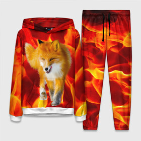 Женский костюм 3D (с толстовкой) с принтом Fire Fox в Санкт-Петербурге,  |  | animal | fire | fox | texture | битва огней | животные | лис | лиса | огонь | пламя | стихия | текстура