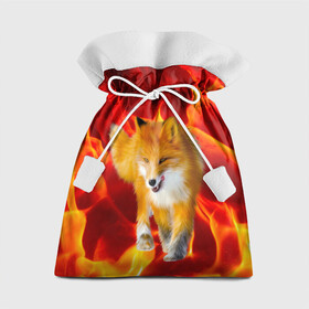 Подарочный 3D мешок с принтом Fire Fox в Санкт-Петербурге, 100% полиэстер | Размер: 29*39 см | animal | fire | fox | texture | битва огней | животные | лис | лиса | огонь | пламя | стихия | текстура