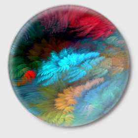 Значок с принтом Цветной дестрой в Санкт-Петербурге,  металл | круглая форма, металлическая застежка в виде булавки | абстракция | молодежное | пестрое | тренд | хайп | цветное