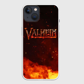 Чехол для iPhone 13 с принтом Valheim огненный лого в Санкт-Петербурге,  |  | fantasy | mmo | valheim | valve | валхейм | вальхейм | викинги | выживалка | игра | королевская битва | ммо | ролевая игра | фэнтази