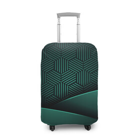 Чехол для чемодана 3D с принтом Luxury Green в Санкт-Петербурге, 86% полиэфир, 14% спандекс | двустороннее нанесение принта, прорези для ручек и колес | green | luxury | versace | vip | абстракция | версаче | вип | паттерн | роскошь | текстуры
