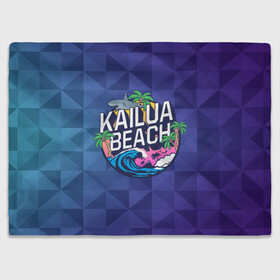 Плед 3D с принтом KAILUA BEACH в Санкт-Петербурге, 100% полиэстер | закругленные углы, все края обработаны. Ткань не мнется и не растягивается | kailua | акула | закат | море | отдых | отпуск | пальмы | пляж