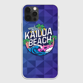 Чехол для iPhone 12 Pro с принтом KAILUA BEACH в Санкт-Петербурге, силикон | область печати: задняя сторона чехла, без боковых панелей | kailua | акула | закат | море | отдых | отпуск | пальмы | пляж