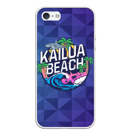 Чехол для iPhone 5/5S матовый с принтом KAILUA BEACH в Санкт-Петербурге, Силикон | Область печати: задняя сторона чехла, без боковых панелей | kailua | акула | закат | море | отдых | отпуск | пальмы | пляж
