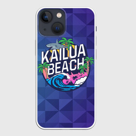 Чехол для iPhone 13 mini с принтом KAILUA BEACH в Санкт-Петербурге,  |  | kailua | акула | закат | море | отдых | отпуск | пальмы | пляж