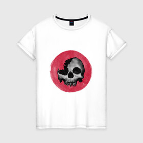 Женская футболка хлопок с принтом Skull в Санкт-Петербурге, 100% хлопок | прямой крой, круглый вырез горловины, длина до линии бедер, слегка спущенное плечо | bone | bones | creepy | dead | death | halloween | horror | scary | skull | skulls | the curse | голова | кости | ужасы | хоррор | череп