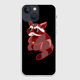 Чехол для iPhone 13 mini с принтом Сердитый енотик в Санкт-Петербурге,  |  | еда | енот | животное | звери | печенька