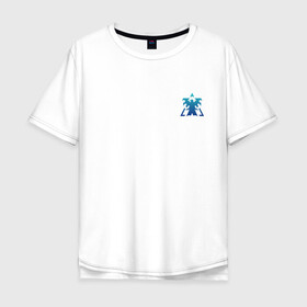 Мужская футболка хлопок Oversize с принтом Terran logo mini | Blue в Санкт-Петербурге, 100% хлопок | свободный крой, круглый ворот, “спинка” длиннее передней части | marine | terran | земляне | маринос | морпехи | раса людей | терран
