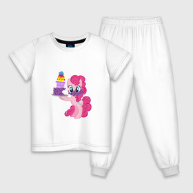 Детская пижама хлопок с принтом My Little Pony Pinkie Pie в Санкт-Петербурге, 100% хлопок |  брюки и футболка прямого кроя, без карманов, на брюках мягкая резинка на поясе и по низу штанин
 | Тематика изображения на принте: applejack | friendship | mylittlepony | rainbow dash | twilight sparkle | waifu | вайфу | дружба это магия | друзья | кони | моя маленькая пони | мультфильм | пони | радуга | ренбоу деш | эплджек