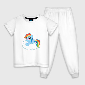 Детская пижама хлопок с принтом My Little Pony Rainbow Dash в Санкт-Петербурге, 100% хлопок |  брюки и футболка прямого кроя, без карманов, на брюках мягкая резинка на поясе и по низу штанин
 | applejack | friendship | mylittlepony | rainbow dash | twilight sparkle | waifu | вайфу | дружба это магия | друзья | кони | моя маленькая пони | мультфильм | пони | радуга | ренбоу деш | эплджек
