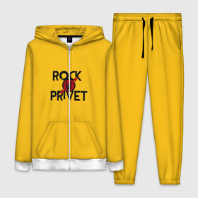 Женский костюм 3D с принтом Rock privet в Санкт-Петербурге,  |  | rock privet | группа | коза | музыка | рок | рок привет | рокер | русский рок