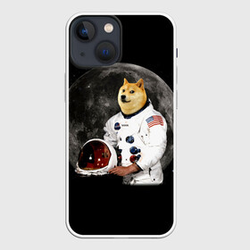Чехол для iPhone 13 mini с принтом Доги Космонавт в Санкт-Петербурге,  |  | doge | earth | mars | meme | moon | nasa | space | star | usa | америка | гагарин | доги | животные | звезда | земля | корги | космонавт | космос | луна | марс | мем | наса | планета | прикол | собака | сша | флаг