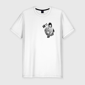 Мужская футболка хлопок Slim с принтом Shibari в Санкт-Петербурге, 92% хлопок, 8% лайкра | приталенный силуэт, круглый вырез ворота, длина до линии бедра, короткий рукав | ahegao | anime | bandage | shibari | аниме | ахегао | бандаж | тян | шибари