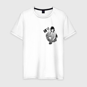 Мужская футболка хлопок с принтом Shibari в Санкт-Петербурге, 100% хлопок | прямой крой, круглый вырез горловины, длина до линии бедер, слегка спущенное плечо. | ahegao | anime | bandage | shibari | аниме | ахегао | бандаж | тян | шибари