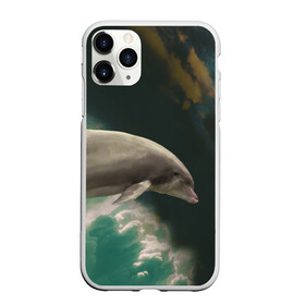 Чехол для iPhone 11 Pro матовый с принтом Дельфин в облаках в Санкт-Петербурге, Силикон |  | дельфин | облака | плавник | полет | свобода
