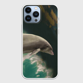 Чехол для iPhone 13 Pro Max с принтом Дельфин в облаках в Санкт-Петербурге,  |  | дельфин | облака | плавник | полет | свобода