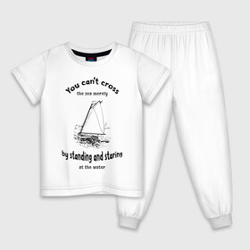 Детская пижама хлопок с принтом Бот в Санкт-Петербурге, 100% хлопок |  брюки и футболка прямого кроя, без карманов, на брюках мягкая резинка на поясе и по низу штанин
 | Тематика изображения на принте: sea | water | активный отдых | бот | вода | волны | море | мореплаватель | моряк | парус | парусный спорт | природа | спорт | туризм | хобби | яхта | яхтинг | яхтсмен