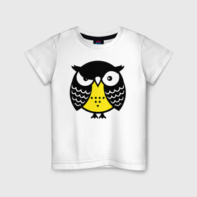 Детская футболка хлопок с принтом Сердитая сова в Санкт-Петербурге, 100% хлопок | круглый вырез горловины, полуприлегающий силуэт, длина до линии бедер | Тематика изображения на принте: owl | owls | сова | совушка | совы | филин | фраза | юмор