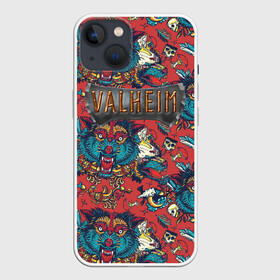 Чехол для iPhone 13 с принтом Valheim Viking pattern в Санкт-Петербурге,  |  | fantasy | mmo | valheim | valve | валхейм | вальхейм | викинги | выживалка | игра | королевская битва | ммо | ролевая игра | фэнтази