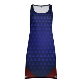 Платье-майка 3D с принтом Blue abstract в Санкт-Петербурге, 100% полиэстер | полуприлегающий силуэт, широкие бретели, круглый вырез горловины, удлиненный подол сзади. | luxury | versace | vip | абстракция | версаче | вип | паттерн | роскошь | текстуры