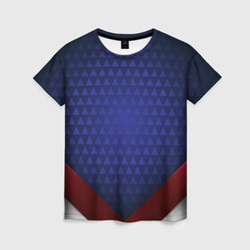 Женская футболка 3D с принтом Blue abstract в Санкт-Петербурге, 100% полиэфир ( синтетическое хлопкоподобное полотно) | прямой крой, круглый вырез горловины, длина до линии бедер | luxury | versace | vip | абстракция | версаче | вип | паттерн | роскошь | текстуры