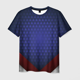 Мужская футболка 3D с принтом Blue abstract в Санкт-Петербурге, 100% полиэфир | прямой крой, круглый вырез горловины, длина до линии бедер | Тематика изображения на принте: luxury | versace | vip | абстракция | версаче | вип | паттерн | роскошь | текстуры