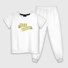 Детская пижама хлопок с принтом BeeKind в Санкт-Петербурге, 100% хлопок |  брюки и футболка прямого кроя, без карманов, на брюках мягкая резинка на поясе и по низу штанин
 | bee | beekind | kind | usa | большая пчела | жаркое лето | летний | лето | пчела | пчелки