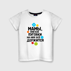Детская футболка хлопок с принтом На мамах все держится в Санкт-Петербурге, 100% хлопок | круглый вырез горловины, полуприлегающий силуэт, длина до линии бедер | бабушка | брат | дедушка | дочь | любовь | мама | папа | семья | сестра | сын