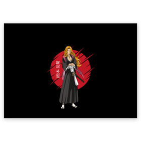 Поздравительная открытка с принтом BLEACH - Rangiku Matsumoto в Санкт-Петербурге, 100% бумага | плотность бумаги 280 г/м2, матовая, на обратной стороне линовка и место для марки
 | anime | bleach | hollow | ichigo | kurosaki | manga | mask | matsumoto | rangiku | samurai | shihoin | yoruichi | аниме | блич | ичиго | йоруичи | куросаки | манга | маска | мацумото | онимэ | рангику | самурай | шихоин