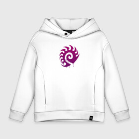 Детское худи Oversize хлопок с принтом Zerg logo | Purple в Санкт-Петербурге, френч-терри — 70% хлопок, 30% полиэстер. Мягкий теплый начес внутри —100% хлопок | боковые карманы, эластичные манжеты и нижняя кромка, капюшон на магнитной кнопке | Тематика изображения на принте: drone | hydralisk | lurker | mutalisk | overseer | roach | zerg | zergling | гидрал | дрон | зерг | зерлинг | люркер | мутал | нидус | оверлорд | собаки