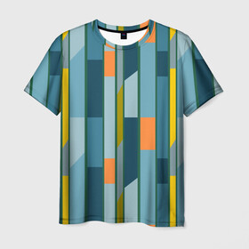 Мужская футболка 3D с принтом Абстракция в стиле модерн в Санкт-Петербурге, 100% полиэфир | прямой крой, круглый вырез горловины, длина до линии бедер | abstract | modern | stripes | абстракция | модерн | полосы