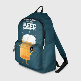 Рюкзак 3D с принтом Great Ideas start with a BEER в Санкт-Петербурге,  |  | 