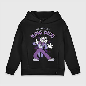 Детское худи Oversize хлопок с принтом King Dice, Cuphead в Санкт-Петербурге, френч-терри — 70% хлопок, 30% полиэстер. Мягкий теплый начес внутри —100% хлопок | боковые карманы, эластичные манжеты и нижняя кромка, капюшон на магнитной кнопке | Тематика изображения на принте: cuphead | dont mess | king dice | босс | игральная кость | игры | капхед | кинг дайс