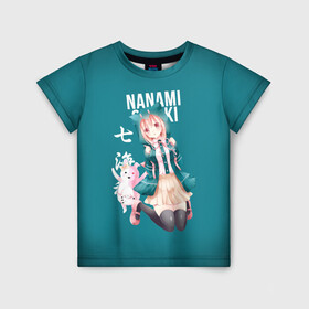 Детская футболка 3D с принтом Чиаки Нанами (Danganronpa 2) в Санкт-Петербурге, 100% гипоаллергенный полиэфир | прямой крой, круглый вырез горловины, длина до линии бедер, чуть спущенное плечо, ткань немного тянется | anime | chiaki nanami | danganronpa | danganronpa 2 | аниме | манга | чиаки нанами
