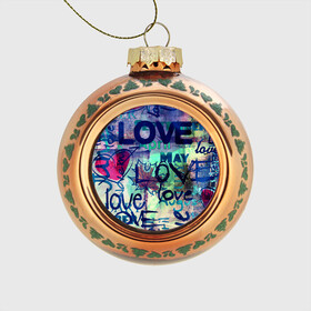 Стеклянный ёлочный шар с принтом LOVE в Санкт-Петербурге, Стекло | Диаметр: 80 мм | love | абстракция | любовь | молодежное | пестрое