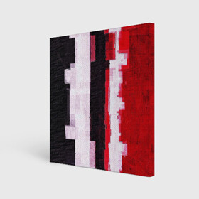Холст квадратный с принтом BLACK&RED в Санкт-Петербурге, 100% ПВХ |  | abstract | абстракция | молодежное | полосатое | черно красное