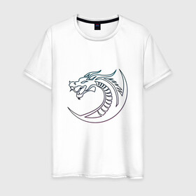 Мужская футболка хлопок с принтом Скандинавский символ дракона в Санкт-Петербурге, 100% хлопок | прямой крой, круглый вырез горловины, длина до линии бедер, слегка спущенное плечо. | amulet | draco | dragon | nord | symbol | talisman | viking | амулет | великий змей | викинги | драго | нидхёгг | норд | оберег | скандинавия | талисман | фафнир | хвергельмир | хранитель мудрости