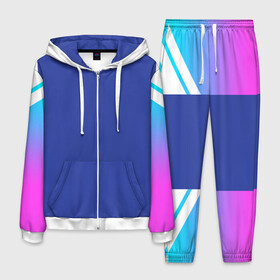 Мужской костюм 3D с принтом NEON GRADIENT FITNESS UNIFORM в Санкт-Петербурге, 100% полиэстер | Манжеты и пояс оформлены тканевой резинкой, двухслойный капюшон со шнурком для регулировки, карманы спереди | abstraction | geometry | hexagon | neon | paints | stripes | texture | triangle | абстракция | брызги | геометрия | краски | неон | соты | текстура