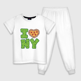 Детская пижама хлопок с принтом I Love New York в Санкт-Петербурге, 100% хлопок |  брюки и футболка прямого кроя, без карманов, на брюках мягкая резинка на поясе и по низу штанин
 | donatello | leonardo | michelangelo | ninja | pizza | raphael | turtles | донателло | животные | карате | комикс | комиксы | леонардо | микеланджело | мультфильм | мутант | мутанты | ниндзя | пицца | рафаэль | сплинтер | супергерой
