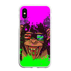 Чехол для iPhone XS Max матовый с принтом 3D Neon Monkey в Санкт-Петербурге, Силикон | Область печати: задняя сторона чехла, без боковых панелей | 3d очки | bapy | brand | chimp | cool paint | fashion | hype beast | japan | neon | paint | trend | анаглиф | байп | байпи | брызги красок | бэйп | бэйпи | камуфляж | купающаяся обезьяна | мода | неон | тренд | хайп бист | хайповый бренд | ш