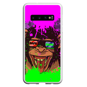 Чехол для Samsung Galaxy S10 с принтом 3D Neon Monkey в Санкт-Петербурге, Силикон | Область печати: задняя сторона чехла, без боковых панелей | 3d очки | bapy | brand | chimp | cool paint | fashion | hype beast | japan | neon | paint | trend | анаглиф | байп | байпи | брызги красок | бэйп | бэйпи | камуфляж | купающаяся обезьяна | мода | неон | тренд | хайп бист | хайповый бренд | ш
