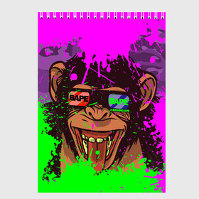 Скетчбук с принтом 3D Neon Monkey в Санкт-Петербурге, 100% бумага
 | 48 листов, плотность листов — 100 г/м2, плотность картонной обложки — 250 г/м2. Листы скреплены сверху удобной пружинной спиралью | 3d очки | bapy | brand | chimp | cool paint | fashion | hype beast | japan | neon | paint | trend | анаглиф | байп | байпи | брызги красок | бэйп | бэйпи | камуфляж | купающаяся обезьяна | мода | неон | тренд | хайп бист | хайповый бренд | ш
