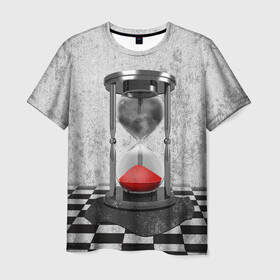 Мужская футболка 3D с принтом Часы Жизни в Санкт-Петербурге, 100% полиэфир | прямой крой, круглый вырез горловины, длина до линии бедер | clock | life | жизнь | песок | судьба | шахматы