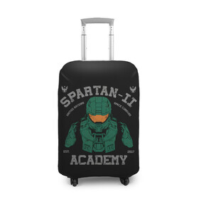 Чехол для чемодана 3D с принтом Spartan - 2 Academy в Санкт-Петербурге, 86% полиэфир, 14% спандекс | двустороннее нанесение принта, прорези для ручек и колес | game | games | halo | heilo | master chif | spartan | игра | игры | ковенант | ковенанты | мастер чиф | спартанец | хало | хейло | хэйло