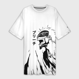 Платье-футболка 3D с принтом Rage of Kurosaki Ichigo в Санкт-Петербурге,  |  | anime | bleach | аниме | блич | герой | зло | иероглифы | куросаки ичиго | персонаж | япония