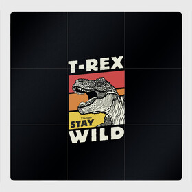 Магнитный плакат 3Х3 с принтом T-rex Wild в Санкт-Петербурге, Полимерный материал с магнитным слоем | 9 деталей размером 9*9 см | 1976 | dino | t rex | trex | дино | динозавр | тирекс | хищник