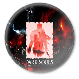 Значок с принтом DARKSOULS GAME в Санкт-Петербурге,  металл | круглая форма, металлическая застежка в виде булавки | dark souls | darksouls | tegunvte | темные души