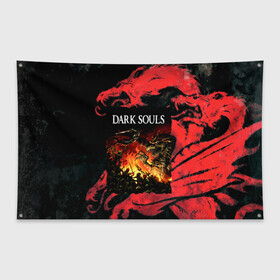 Флаг-баннер с принтом DARKSOULS | DRAGON AGE в Санкт-Петербурге, 100% полиэстер | размер 67 х 109 см, плотность ткани — 95 г/м2; по краям флага есть четыре люверса для крепления | dark souls | darksouls | tegunvte | темные души
